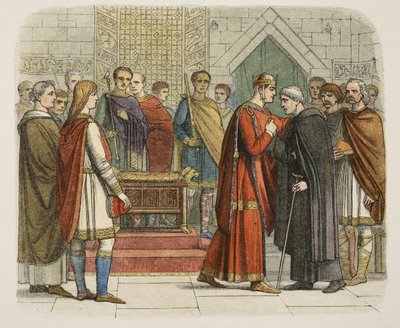 King William I Pays Court to the English Leaders in 1067 (from A Chronicle of England BC 55 to AD 1485, pub. London, 1863) by James William Edmund Doyle